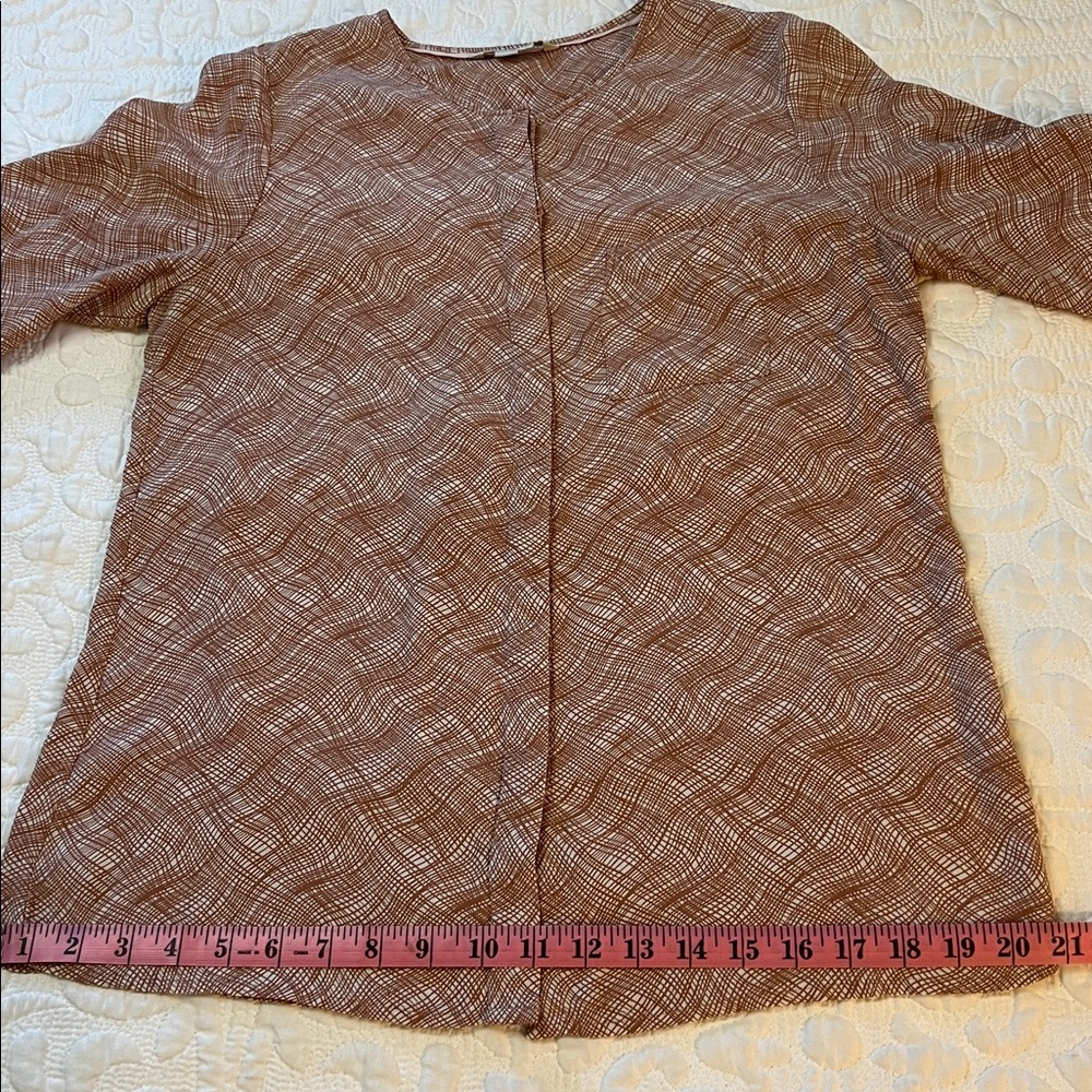 Boden Gwyneth Pink Cream Wavy Stripe Printed Button Up Long Sleeve Blouse Top 8 - Picture 12 of 14